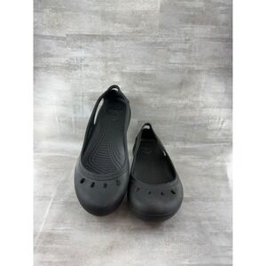 Crocs Alice Work Black Slip Resistant Flat Shoes 200941 Women Size 9